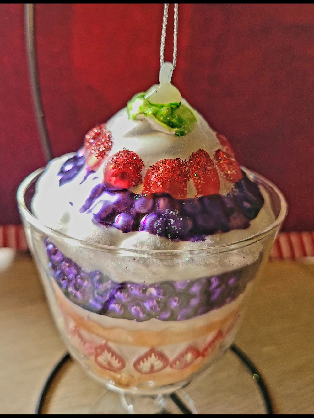 Ashland Purple, Red and White Holiday Sundae Ornament